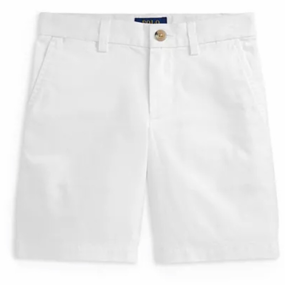 Ralph Lauren White Cotton Chino Kids Shorts